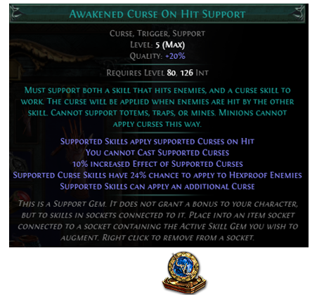 Awakened Curse On Hit Support