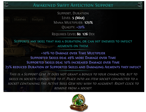 Awakened Swift Affliction Support