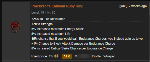 PoE Precursor's Emblem (Endurance, Frenzy and Power Charge) Price & Build