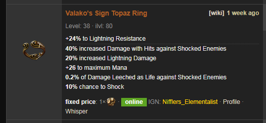 Valako's Sign Price