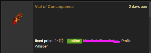Vial of Consequence Price