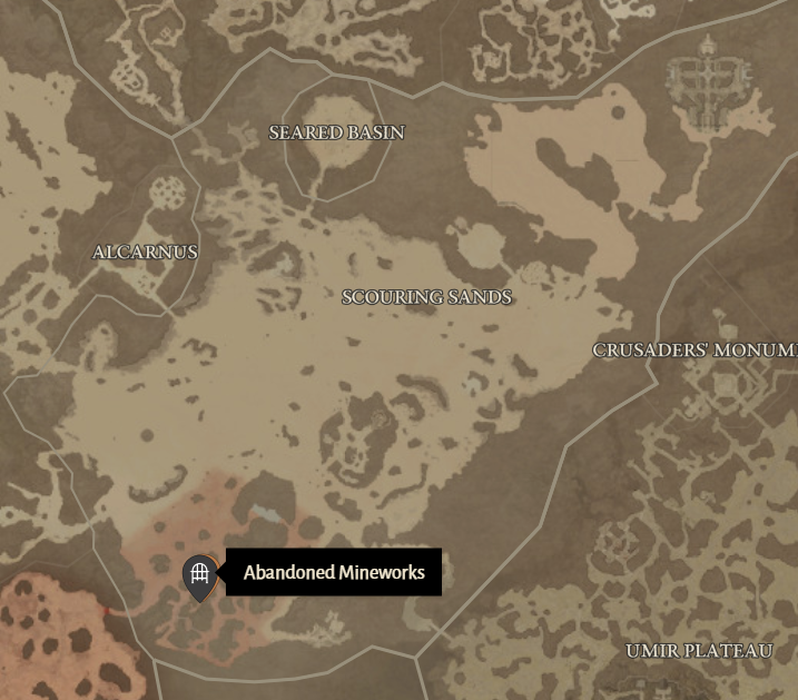 Abandoned Mineworks Diablo 4 Location