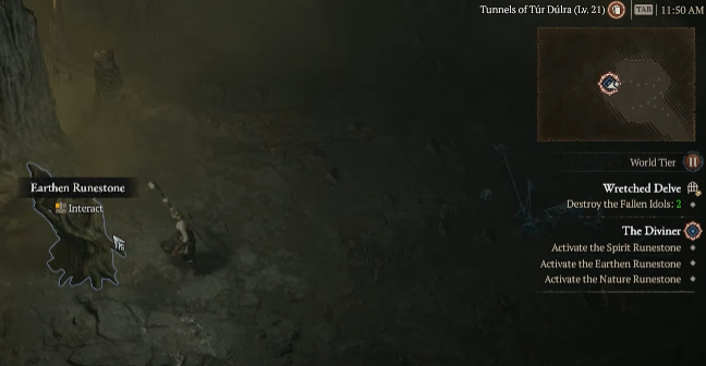 Activate the Earthen Runestone - Diablo 4