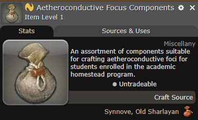 FFXIV Aetheroconductive Focus Components