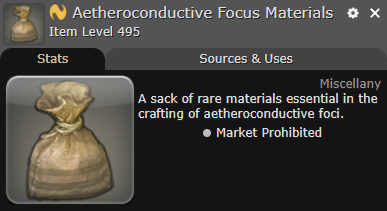 FFXIV Aetheroconductive Focus Materials