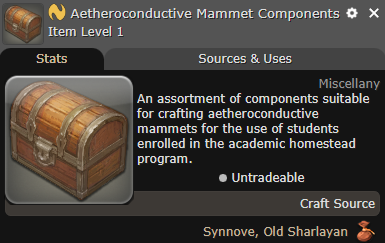 FFXIV Aetheroconductive Mammet Components