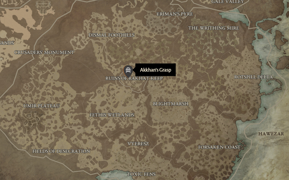 Akkhan's Grasp Diablo 4 Location
