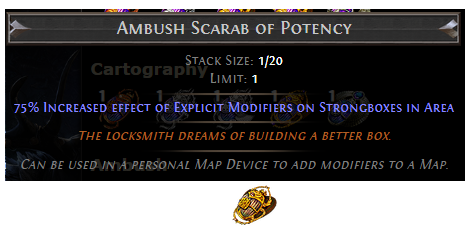 PoE Ambush Scarab of Potency