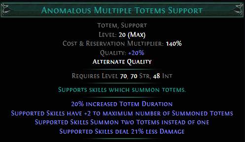 Anomalous Multiple Totems Support PoE