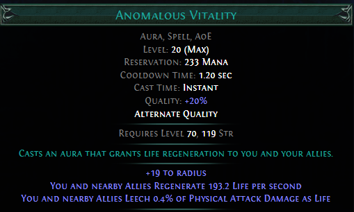 Anomalous Vitality PoE