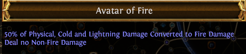 Avatar of Fire PoE