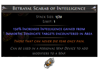 PoE Betrayal Scarab of Intelligence