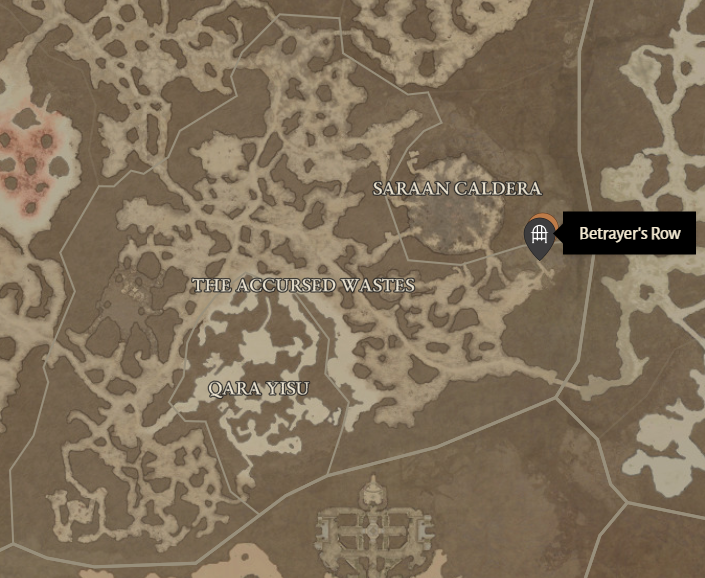 Betrayer's Row Diablo 4 Location