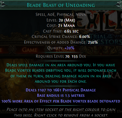 PoE Blade Blast of Unloading