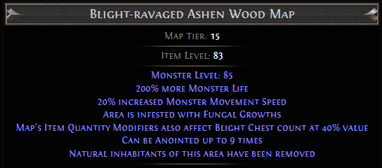 Blight-ravaged Ashen Wood Map