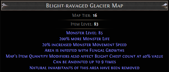 Blight-ravaged Glacier Map
