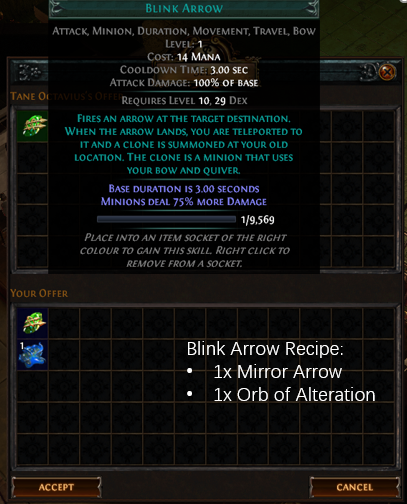 Blink Arrow Recipe