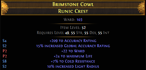 Brimstone Cowl Runic Crest