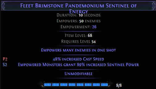 Brimstone Pandemonium Sentinel PoE
