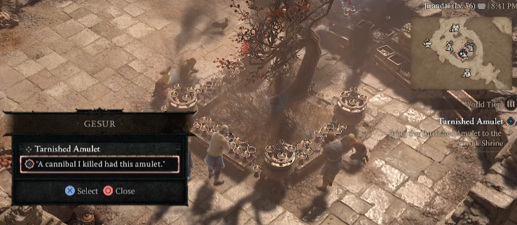 Bring the Tarnished Amulet to the Yinsuk Shrine - Diablo 4