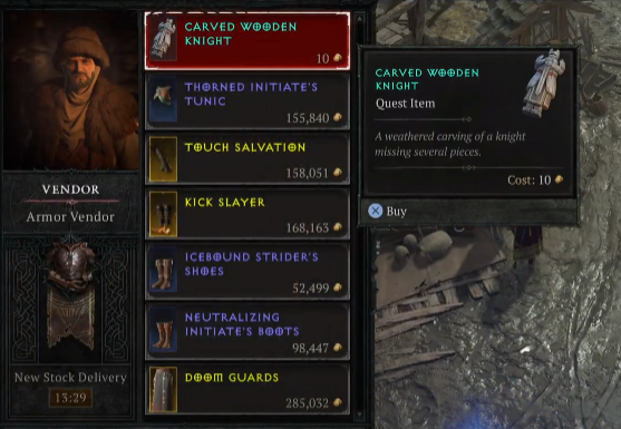 Bring the Wooden Carved Knight to Zalan Coste - Diablo 4