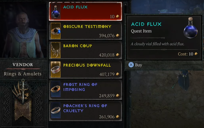 Buy Acid Flux from Mislan in Zarbinzet - Diablo 4