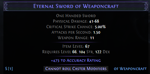 Cannot roll Caster Modifiers PoE