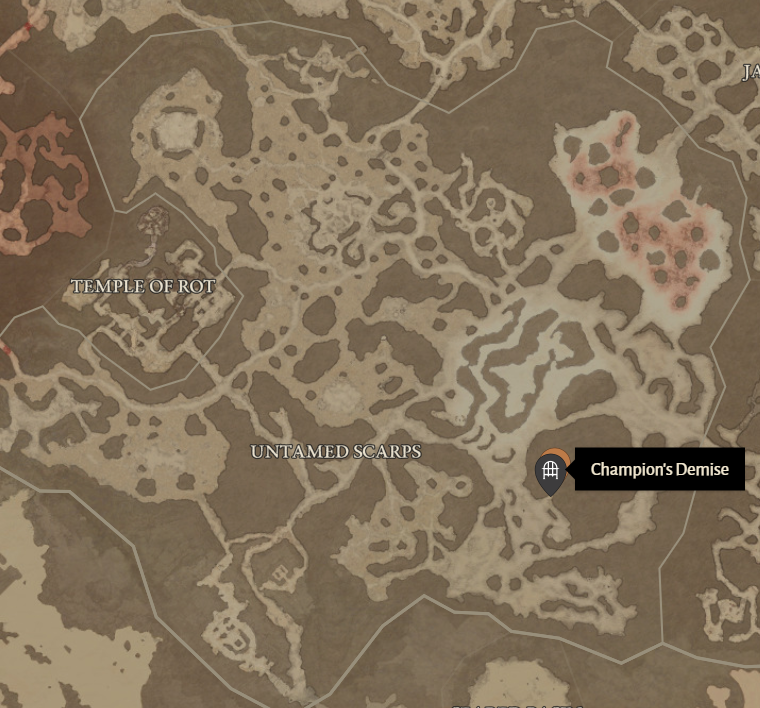 Champion's Demise Diablo 4 Location