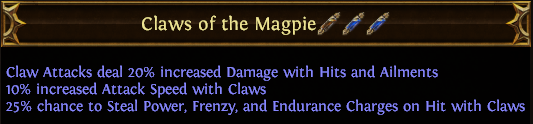 Claws of the Magpie PoE