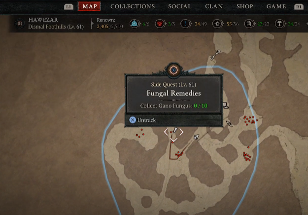Collect Gano Fungus - Diablo 4