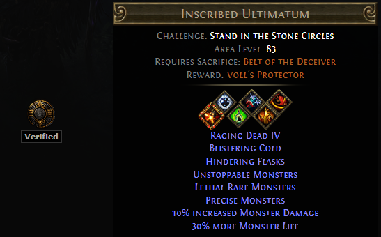 PoE Complete Red Tier Inscribed Ultimatums