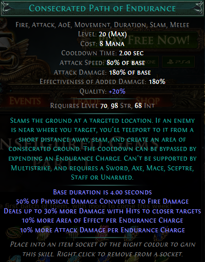PoE Consecrated Path of Endurance