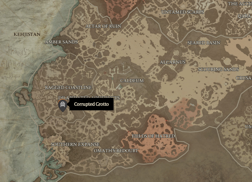 Corrupted Grotto Diablo 4 Location