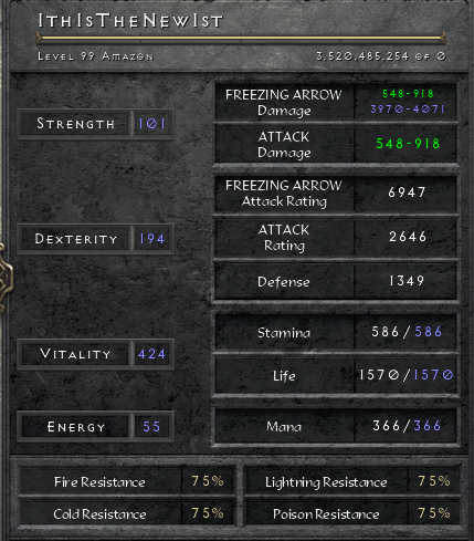 D2R Freezing Arrow Attribute Build