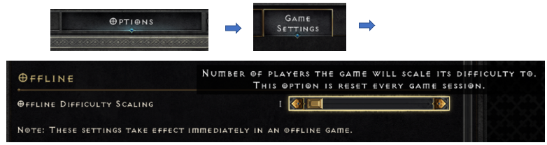 D2R Offline Difficulty Scaling