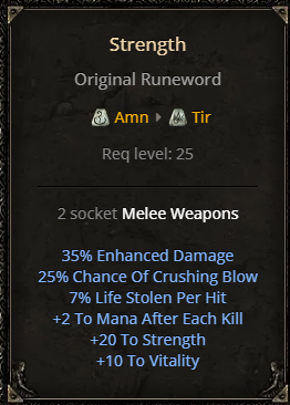 D2R Strength Runeword