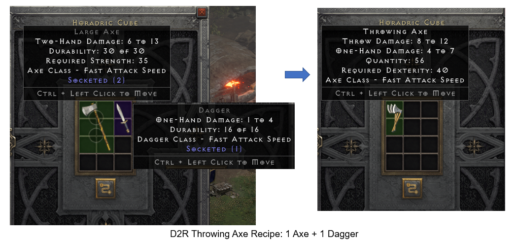 D2R Throwing Axe Recipe