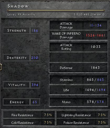 D2R Wake of Inferno Attribute Build