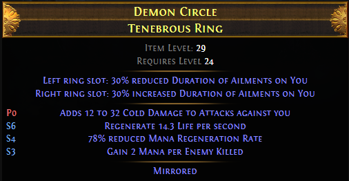 Demon Circle Tenebrous Ring