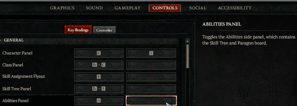 Diablo 4 Abilities Panel Hotkey