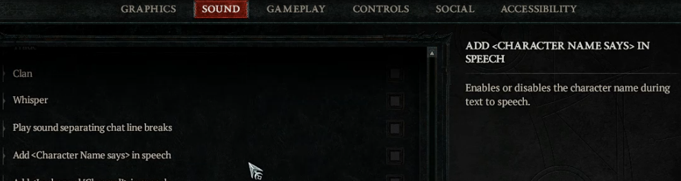 Diablo 4 Add Character Name says in speech