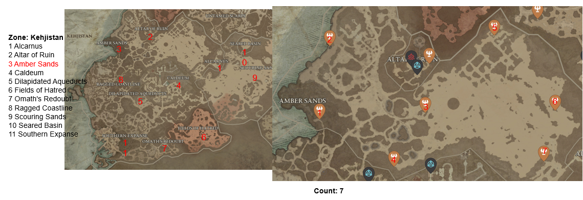 Diablo 4 Amber Sands Altars of Lilith Location
