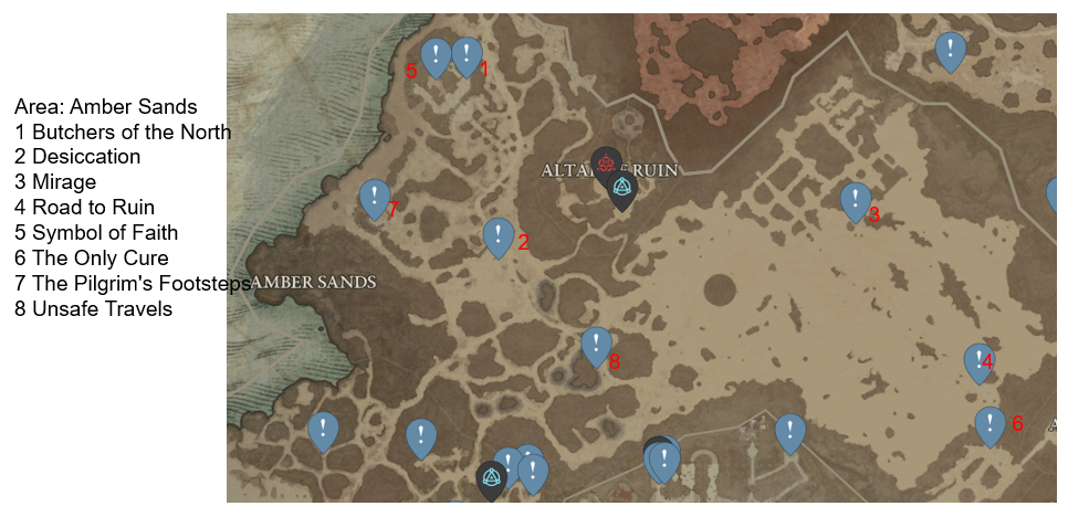 Diablo 4 Amber Sands Side Quests