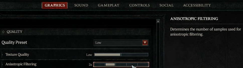 Diablo 4 Anisotropic Filtering
