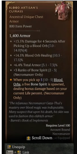 Diablo 4 Blood Artisan's Cuirass