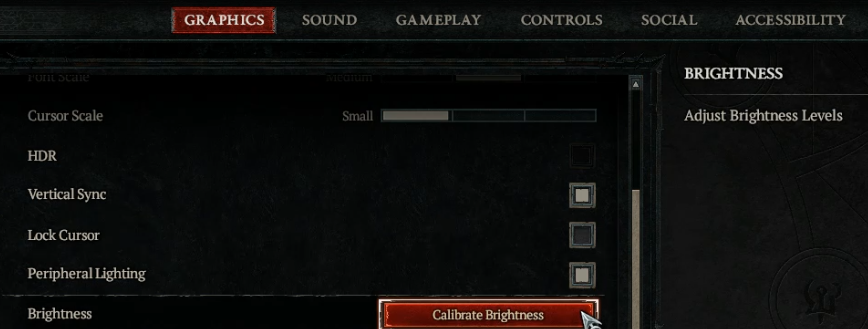 Diablo 4 Brightness Settings