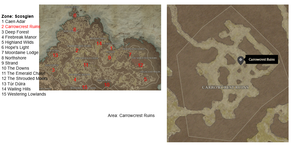 Diablo 4 Carrowcrest Ruins Areas Discovered