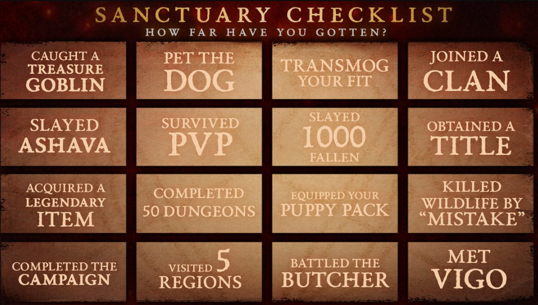Diablo 4 Checklist