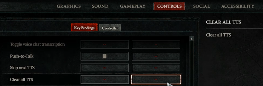 Diablo 4 Clear all TTS Hotkey