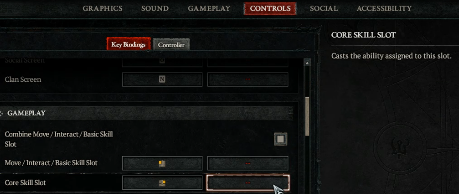 Diablo 4 Core Skill Slot Hotkey